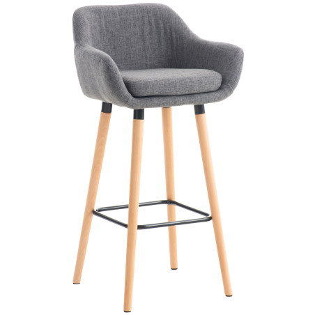 Tabouret de bar Grant en tissu gris clair