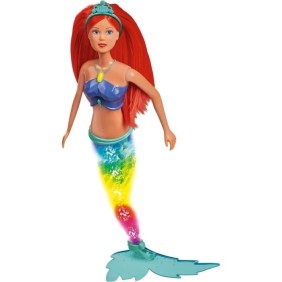 Steffi Love - Sirene luminesue - 29cm - Queue qui change de couleur - Des 3ans