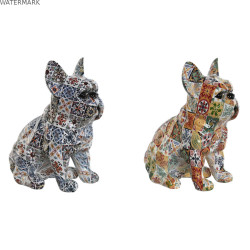 Figurine Décorative Home ESPRIT Multicouleur Chien méditerranéen 10 x 13 x 16 cm (2 Unités)