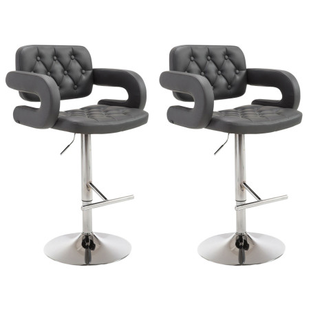 Lot de 2 tabourets de bar Dublin C gris