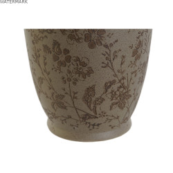 Vase Home ESPRIT Marron Vert Grès Feuille d'une plante 13 x 13 x 35 cm