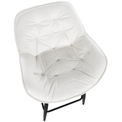Lot de 2 tabourets de bar en velours Gibson 76 blanc crème