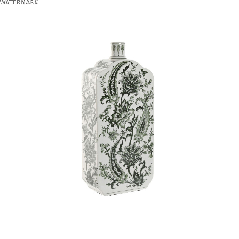 Vase Home ESPRIT Blanc Vert Porcelaine Feuille d'une plante 21 x 10 x 48 cm Vase Home ESPRIT Blanc Vert Porcelaine Feuille d'une plante 21 x 10 x 48 cm