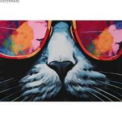 Cadre Home ESPRIT Moderne Chat 80 x 3 x 120 cm (2 Unités)