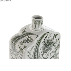 Vase Home ESPRIT Blanc Vert Porcelaine Feuille d'une plante 21 x 10 x 48 cm