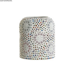 Lampe de bureau DKD Home Decor Blanc Multicouleur Aluminium Verre 40 W 220 V 15 x 15 x 18 cm