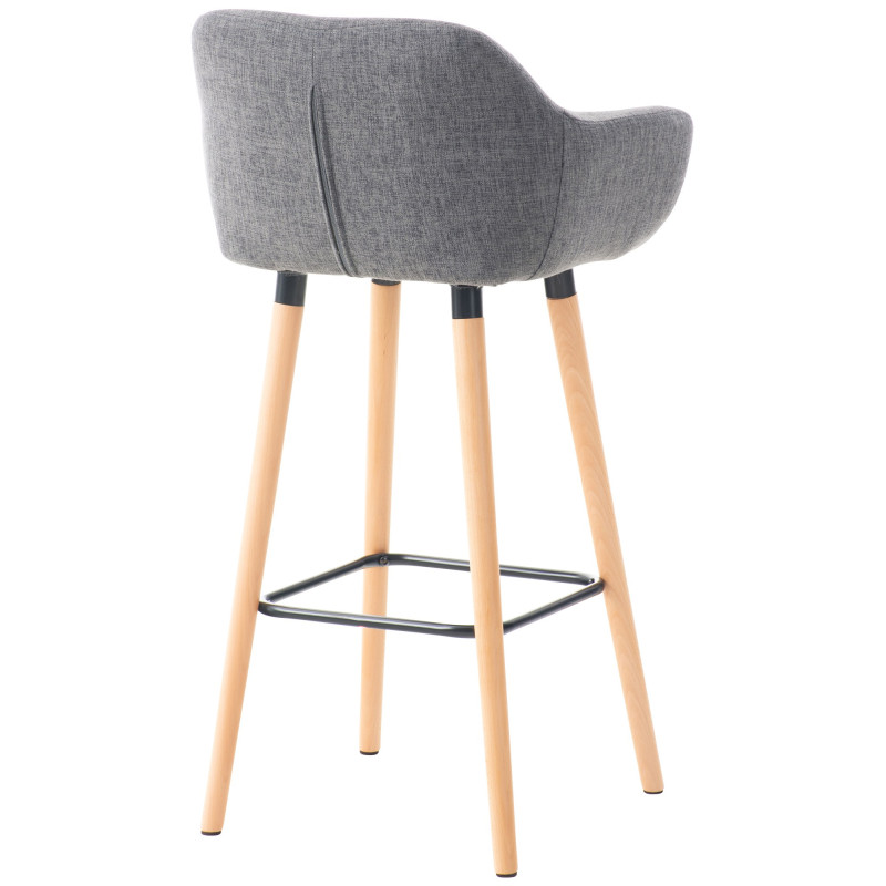 Tabouret de bar Grant en tissu gris clair