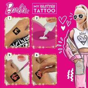 Kit de tatouages pailletés Barbie - LISCIANI GIOCHI - Créez des tatouages colorés et scintillants