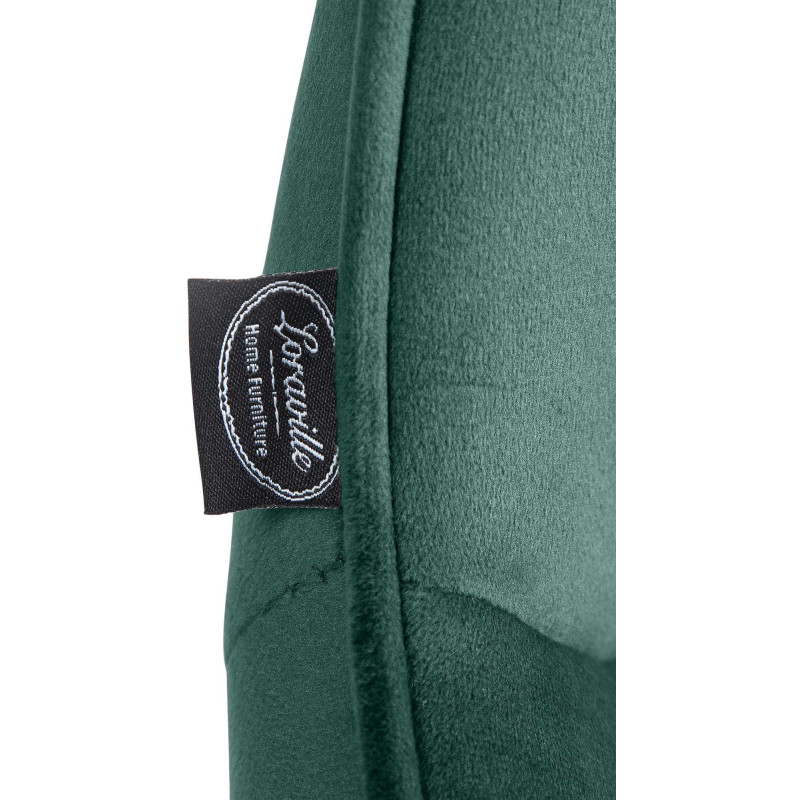 Tabouret de bar Vonore velours noir vert