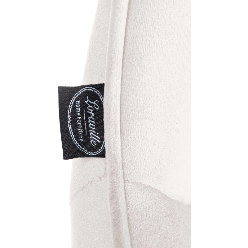 Tabouret de bar Vonore velours blanc crème