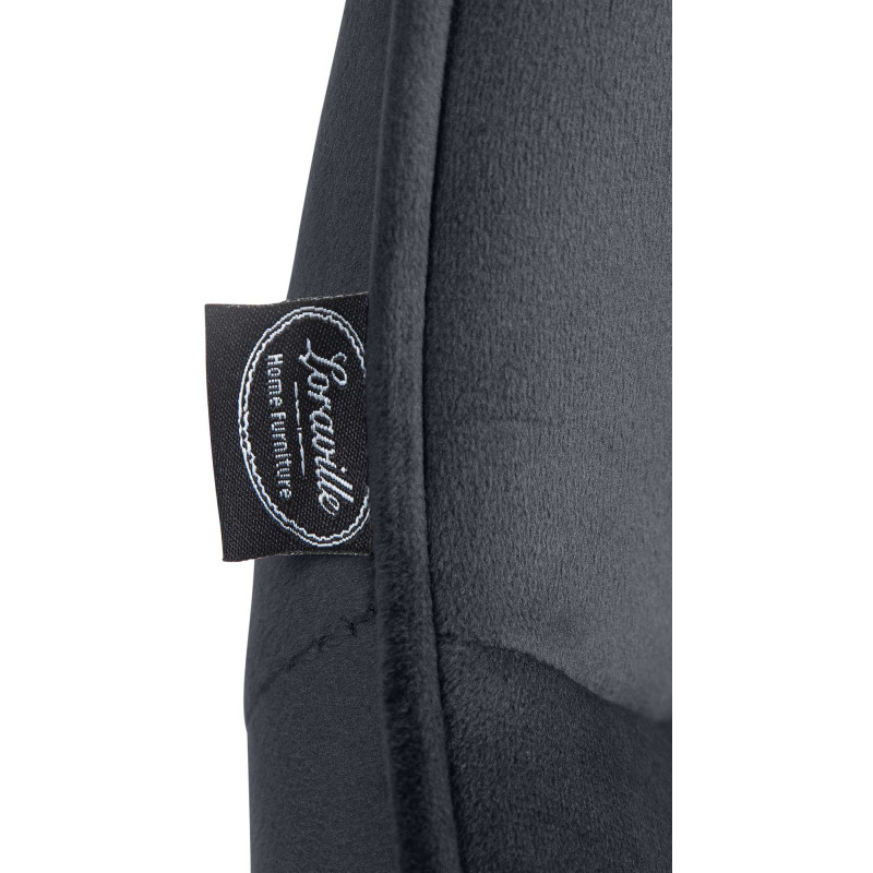 Tabouret de bar Vonore velours blanc noir