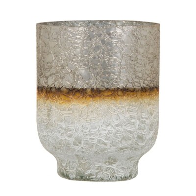 Vase Verre Doré Blanc 15 x 15 x 19 cm