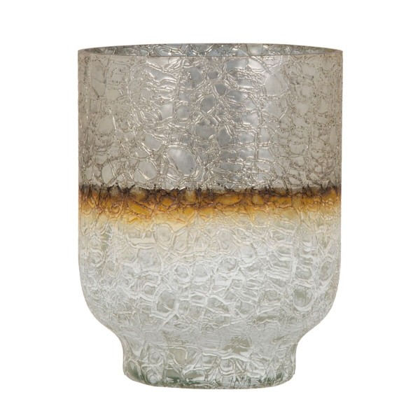 Vase Verre Doré Blanc 15 x 15 x 19 cm