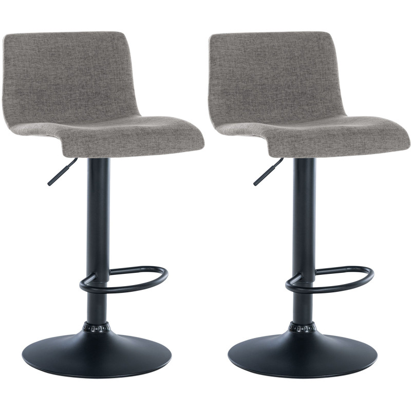 Lot de 2 tabourets de bar Branford en tissu gris clair