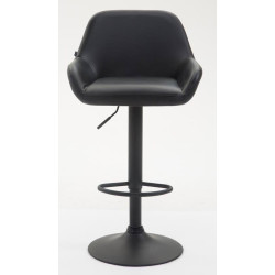 Set 2 Taburetes de bar Braga En Cuero PU Negro,Negro