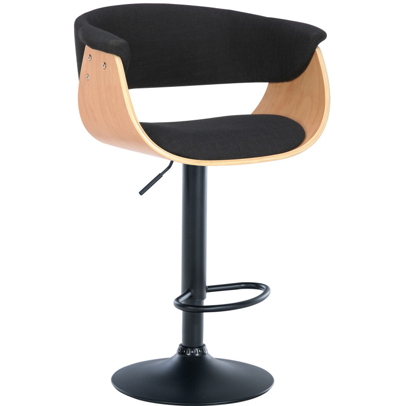 Tabouret de bar Vestal en tissu naturel/noir