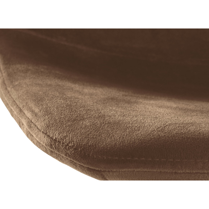 Lot de 2 tabourets de bar Divo velours chrome marron