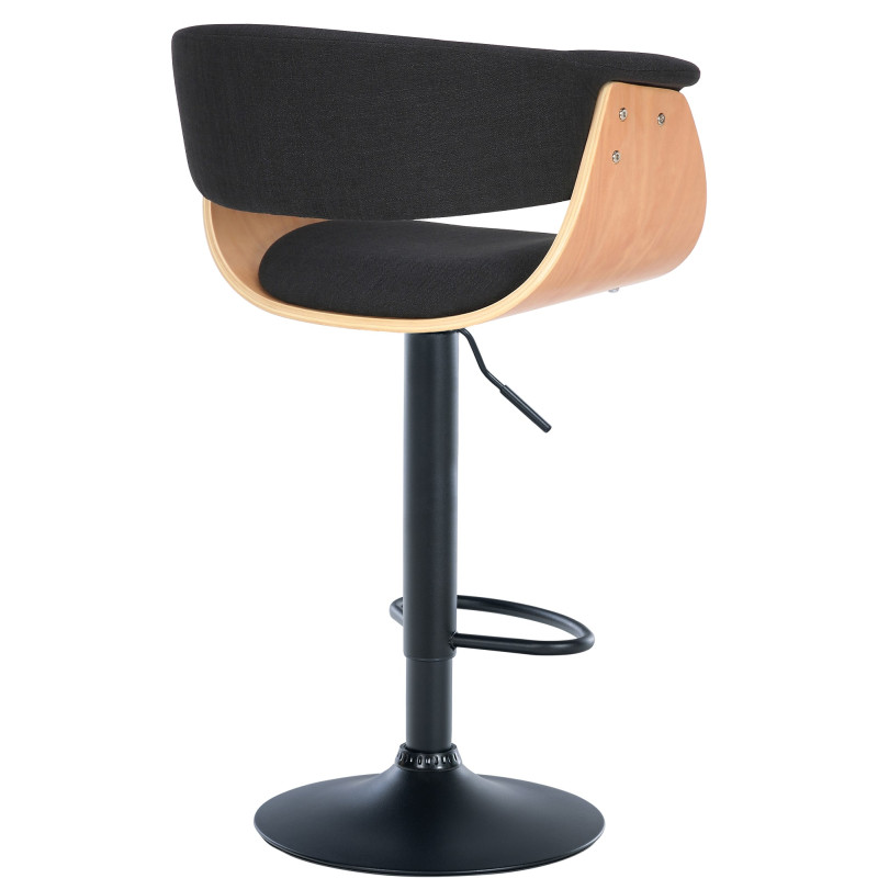 Tabouret de bar Vestal en tissu naturel/noir