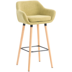Tabouret de bar Grant en tissu vert clair