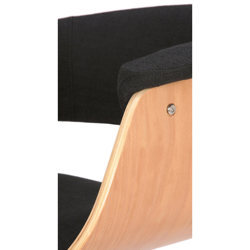 Tabouret de bar Vestal en tissu naturel/noir