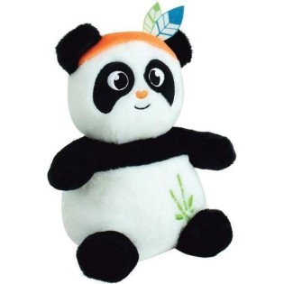 Peluche bouillotte INDIAN PANDA - JEMINI - H 21 cm - Blanc et noir - Bébé