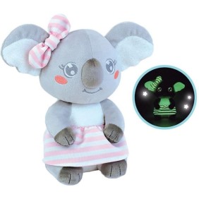 Peluche lumineuse LIMINOU CALLY MIMI KOALA - JEMINI - ± 22 cm - Gris - Bleu, gris et rose - Mixte