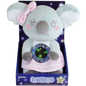 Peluche lumineuse LIMINOU CALLY MIMI KOALA - JEMINI - ± 22 cm - Gris - Bleu, gris et rose - Mixte