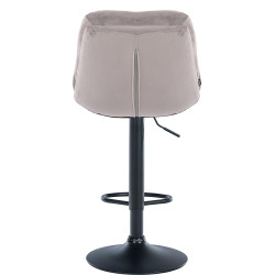 Tabouret de bar Laurel velours noir gris