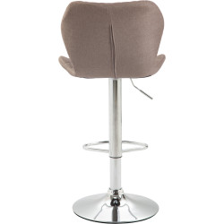 Tabouret de bar, revêtement en liège, chrome taupe