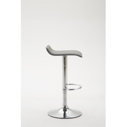 Tabouret de bar Dyn V2 en cuir synthétique chromé gris