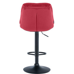 Tabouret de bar Laurel velours noir rouge