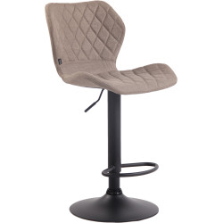 Tabouret de bar en liège et tissu noir taupe