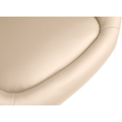 Tabouret de bar Davie, simili cuir noir et crème