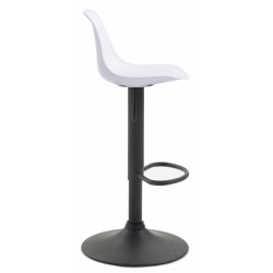 Lot de 2 tabourets de bar Kiel en plastique noir blanc