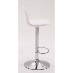 Lot de 2 tabourets de bar Kiel, en plastique chromé blanc
