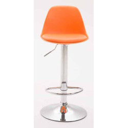 Lot de 2 tabourets de bar Kiel en plastique chromé orange