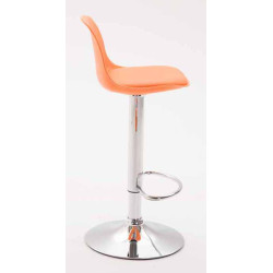 Lot de 2 tabourets de bar Kiel en plastique chromé orange