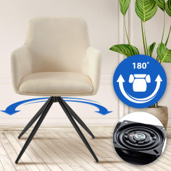 Chaise de salle à manger Olema velours crème