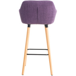 Tabouret de bar Grant en tissu violet