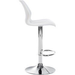 Lot de 2 tabourets de bar Gilbert, plastique blanc