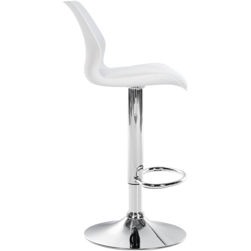 Lot de 2 tabourets de bar Gilbert, plastique blanc