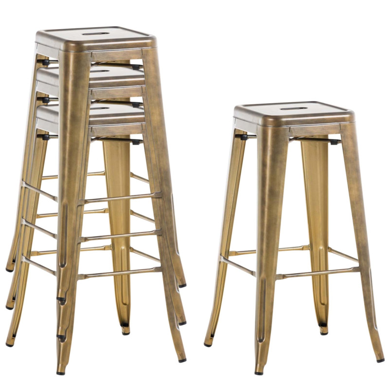 Lot de 2 tabourets de bar Joshua V2 doré