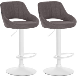 Lot de 2 tabourets de bar Milet tissu W gris foncé