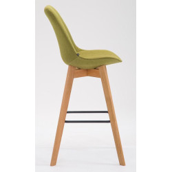 Set De 2 Taburetes De Bar Metz Tapizados En Tela Verde,Natural