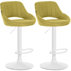 Lot de 2 tabourets de bar Milet tissu W vert