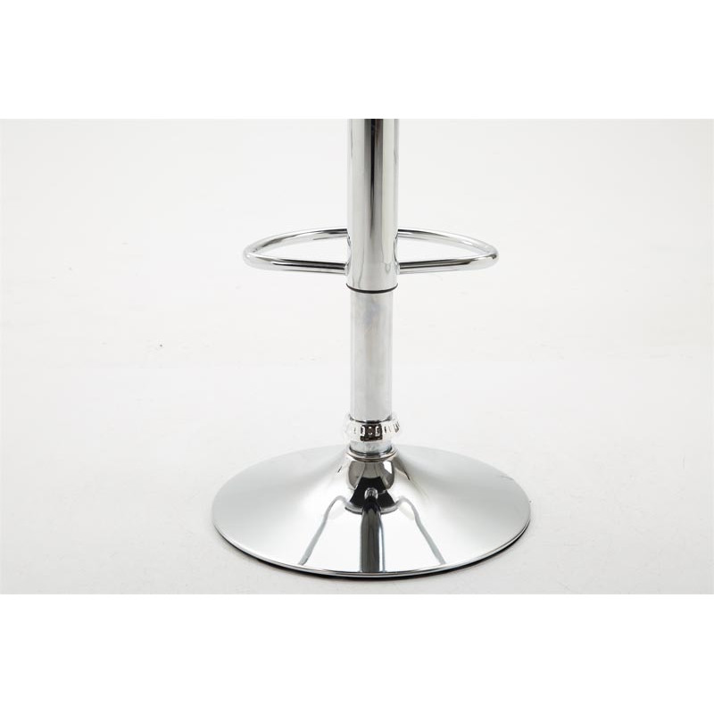 Tabouret de bar Dyn V2 en cuir synthétique chromé blanc