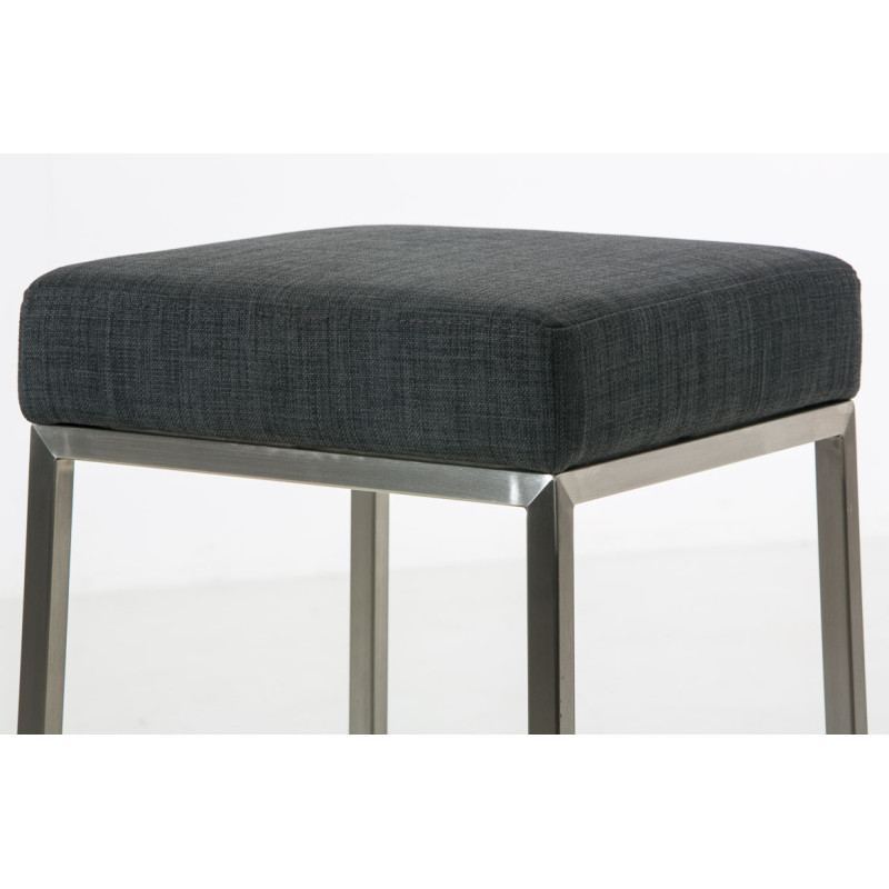 Ensemble de 2 tabourets de bar Montréal, 85, tissu, acier inoxydable gris foncé