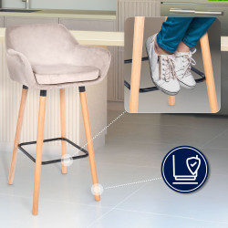 Tabouret de bar Grant velours crème
