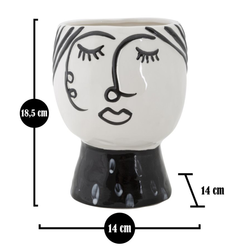 VASE POT FACE CM Ø 14X18,2