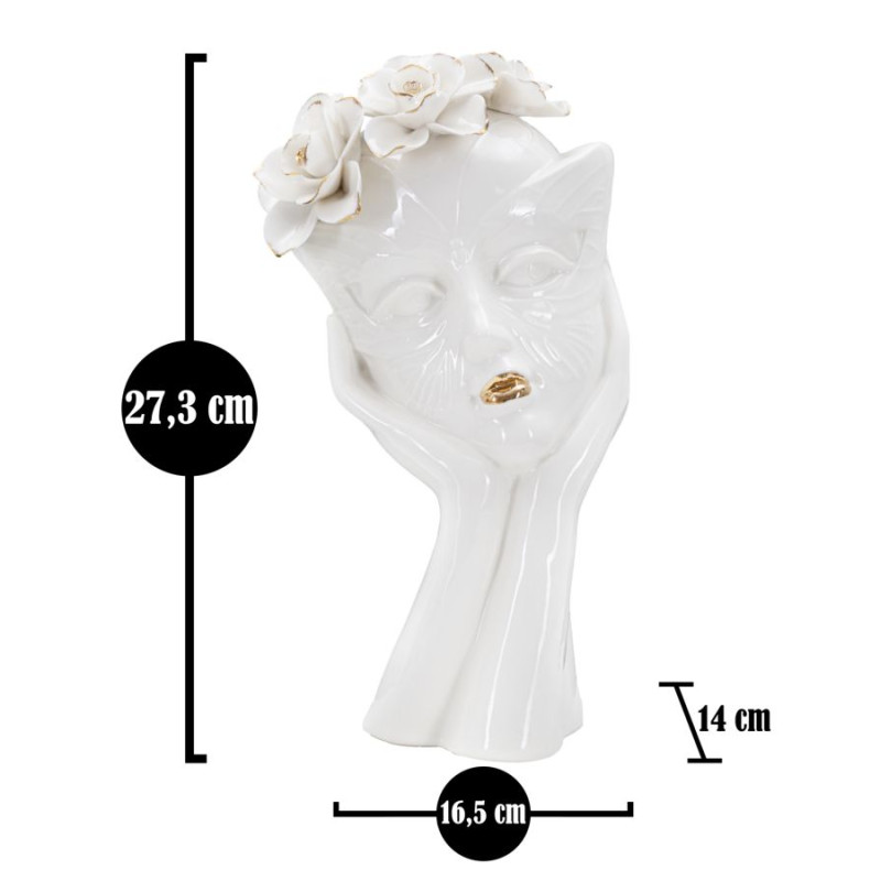 VASE MASQUE DE FEMME CM 16,5X14X27,3